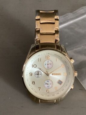 Fossil women’s  Gold Tone Stainless Steel Chronograph Watch